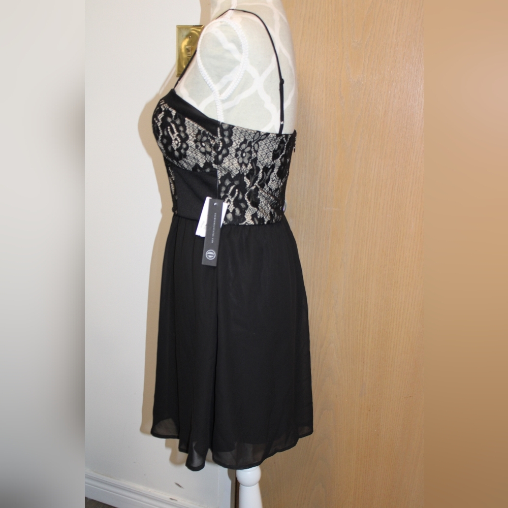 Lace and Sheer Dress Babydoll, sweetheart neckline, super Sexy, Goth, Black - Picture 2 of 7